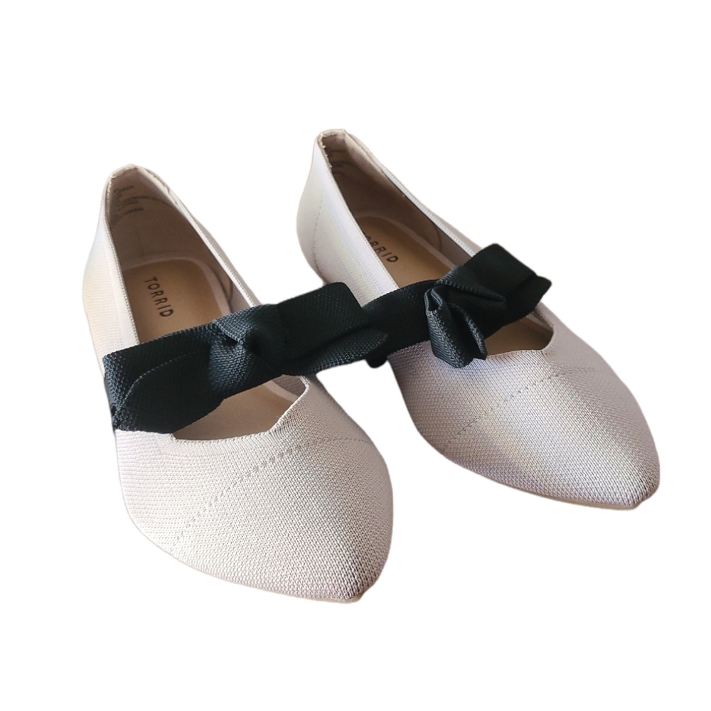 Torrid STRETCH KNIT MARY JANE BOW FLAT